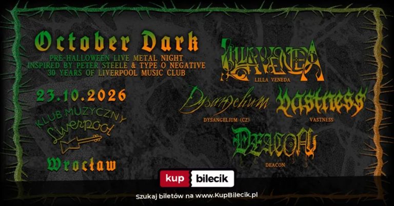 October Dark: Pre-Halloween Live Metal Night: Lilla Veneda, Dysangelium, Vastness i Deacon