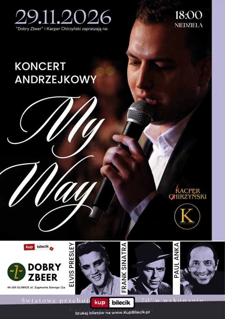 "My Way" - Andrzejkowy koncert utworów Paula Anki, Elvisa Presleya oraz Franka Sinatry w Pyskowicach