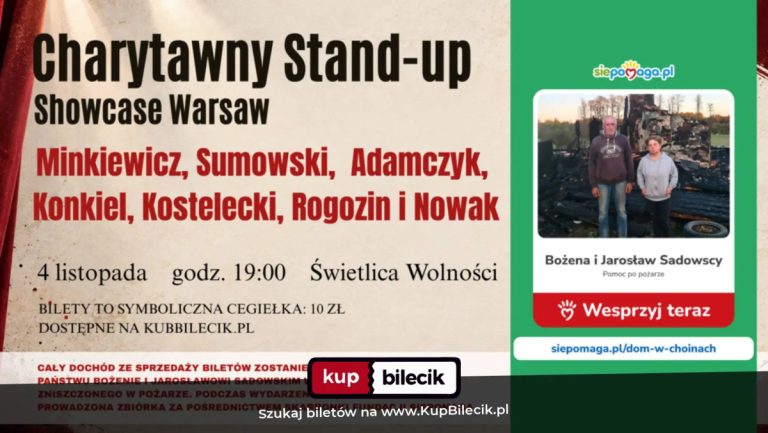 Charytawny Stand-up Showcase- Warsaw x Minkiewicz, Sumowski, Adamczyk, Konkiel, Kostelecki, Rogozin