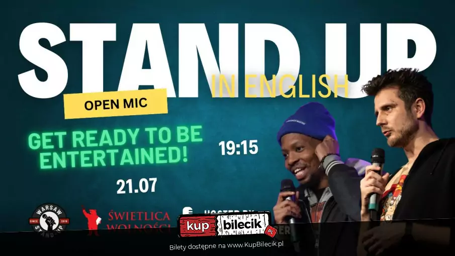 Stand-up Open Mic in English - Warsaw Stand-up x Kamil x Zinger